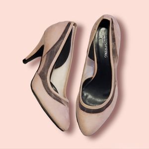 Suede women's shoes, soft pink, size 6